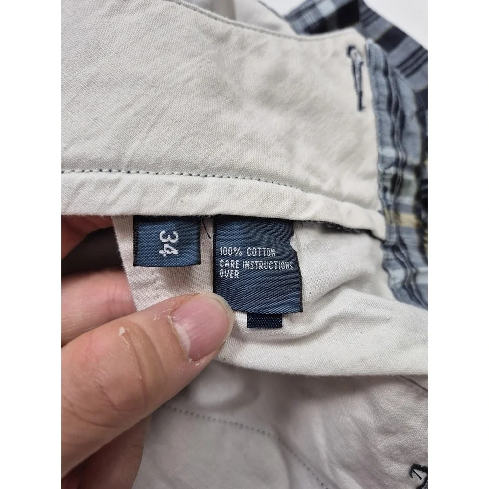 VTG Polo Ralph Lauren Madras Plaid Shorts Men's 34 Blue Plaid Chino